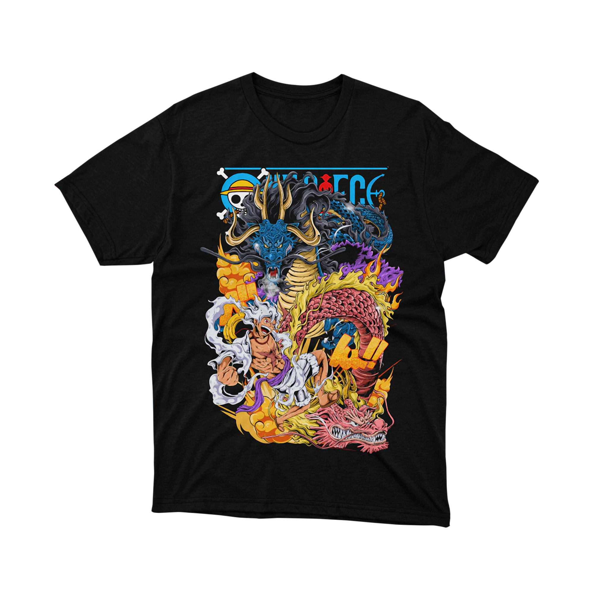 Wano Arc Luffy Kaido Dragons Epic Battle Full Color One Piece T Shirt