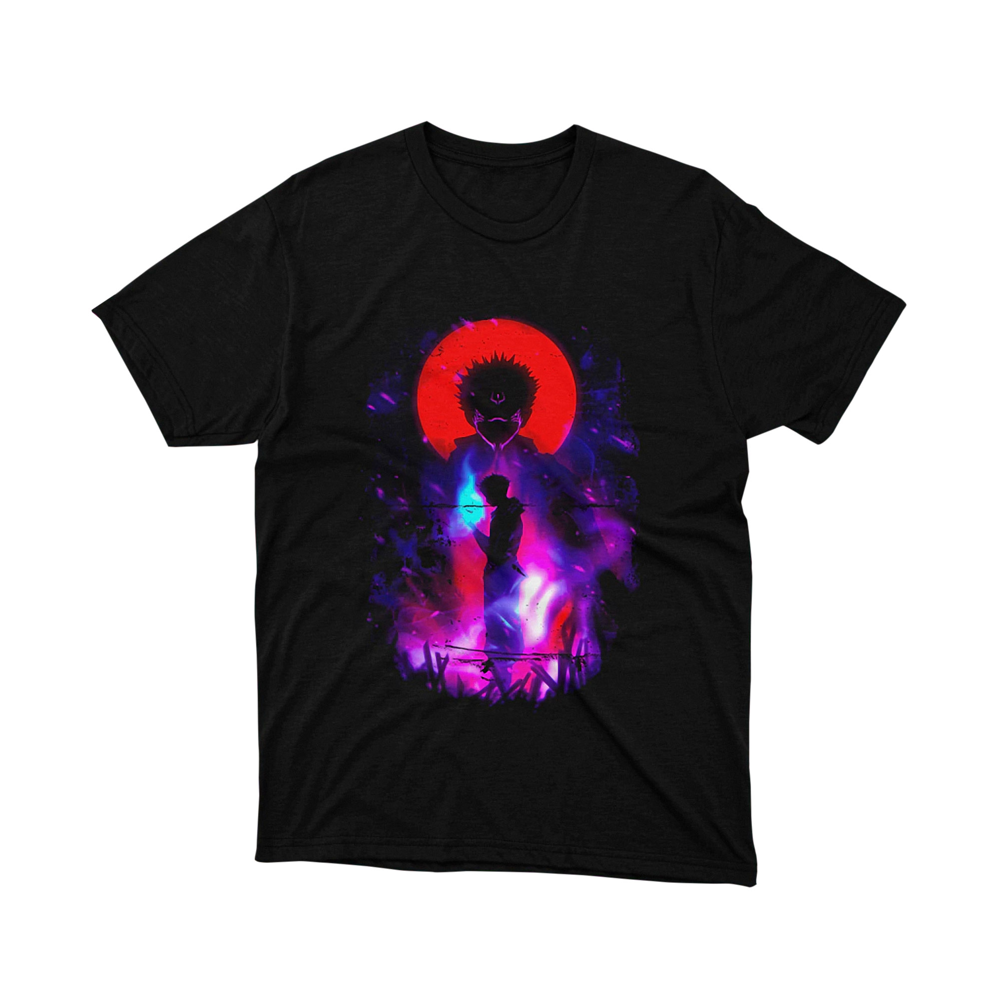 Yuji Itadori Power Aura T Shirt, Jujutsu Kaisen Anime Graphic Tee for Men and Women, Red Moon Dark Style Shirt, Manga Gift