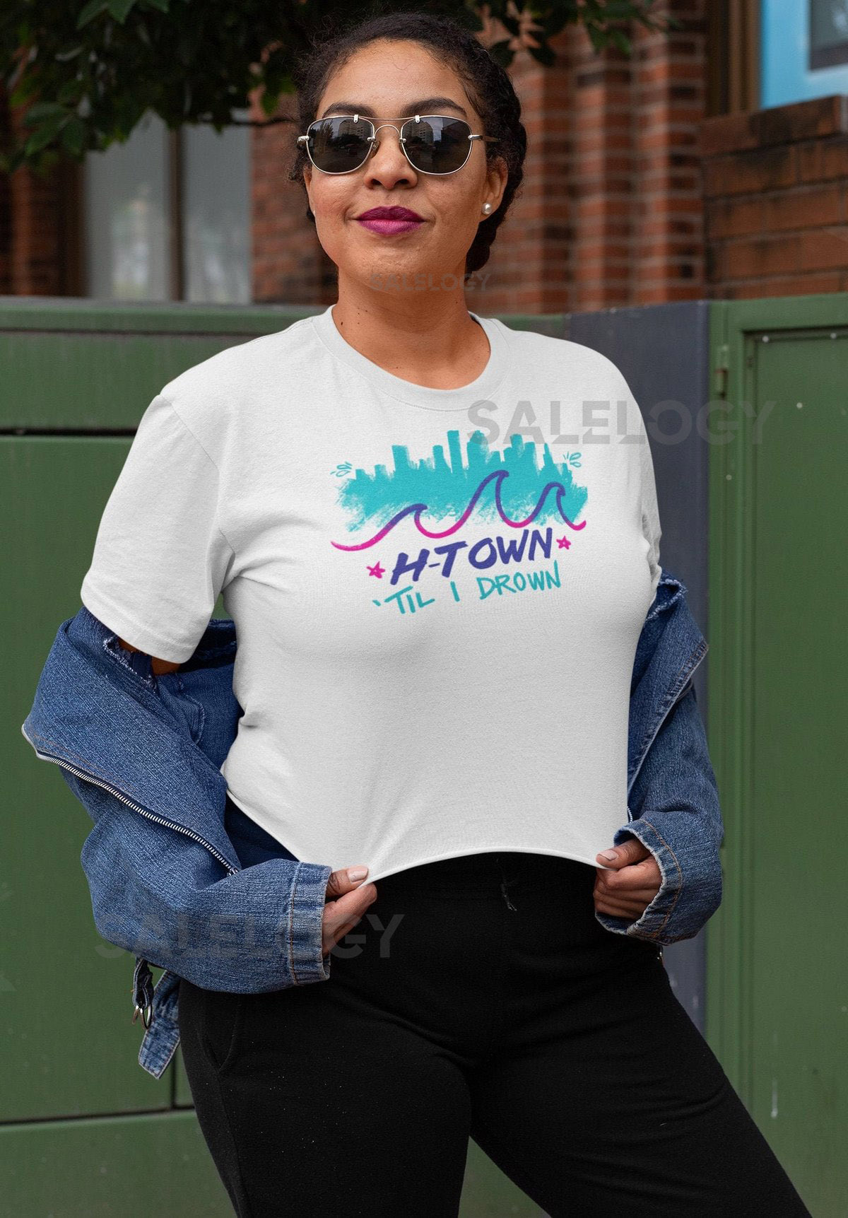 Houston H-Town Til I Drown Women's Men's Unisex Shirt S-2XL Screwston HTo_282