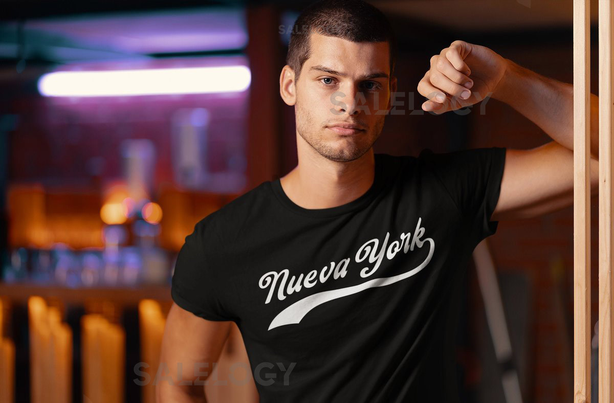 NUEVA YORK T-Shirt Unisex Vintage retro athletic style New York City NYC shirt Spanish spanglish script design Latin New Yorker gift_41