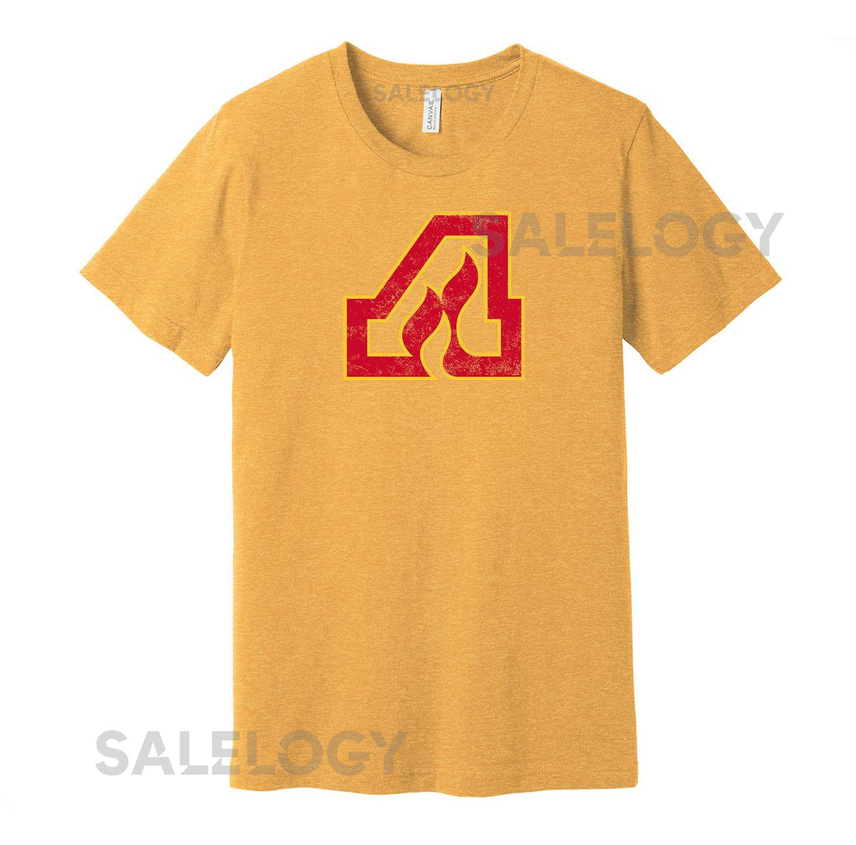 Atlanta Flames Throwback Tee - Retro Distressed Logo Defunct Hockey Team S M L XL XXL 3XL Red Gold Black White Grey Color Choice_22