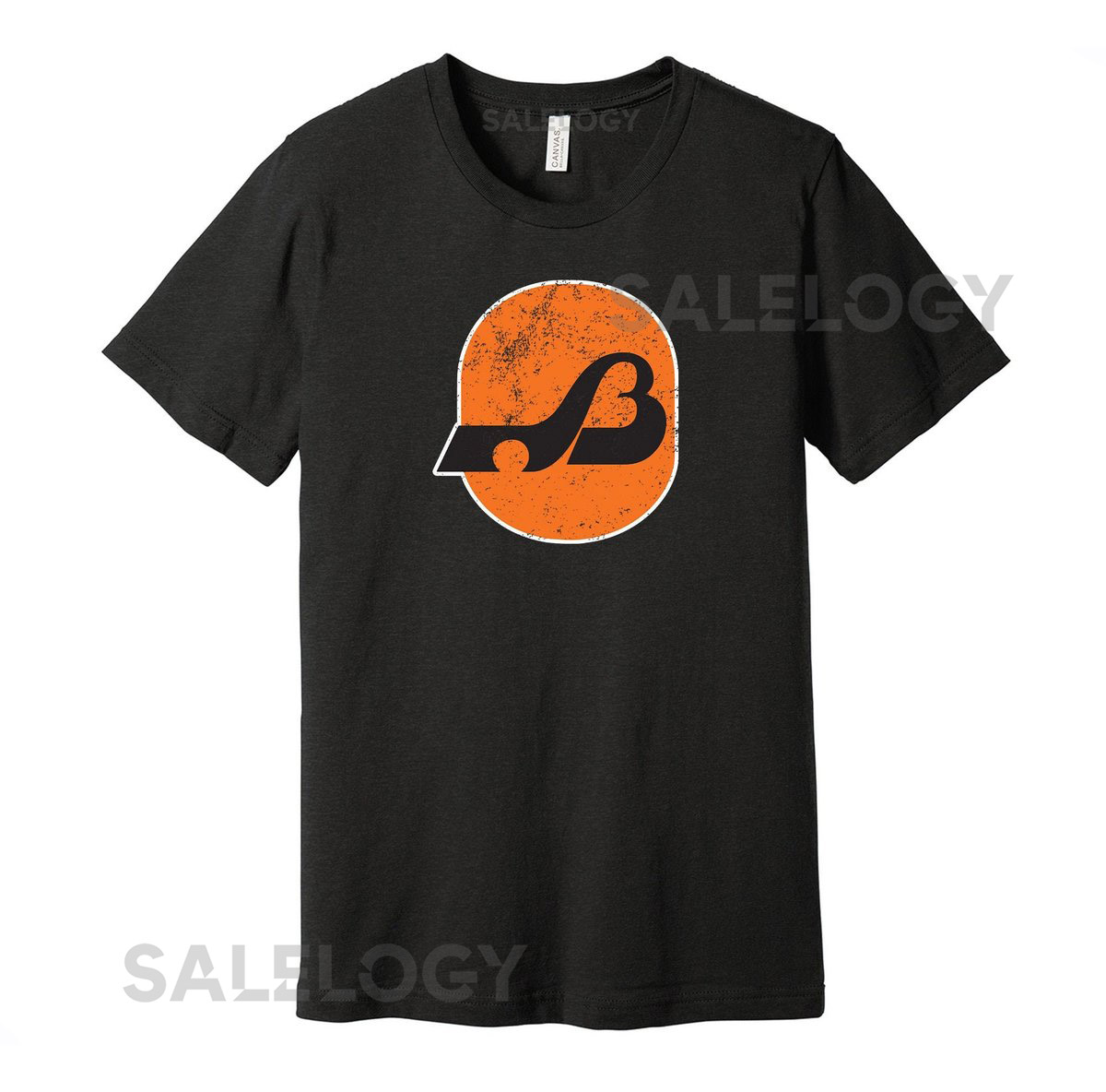 Baltimore Blades Throwback Tee - Retro Distressed Logo Defunct Hockey Team S M L XL XXL 3XL Orange Black White Grey Color Choice_53