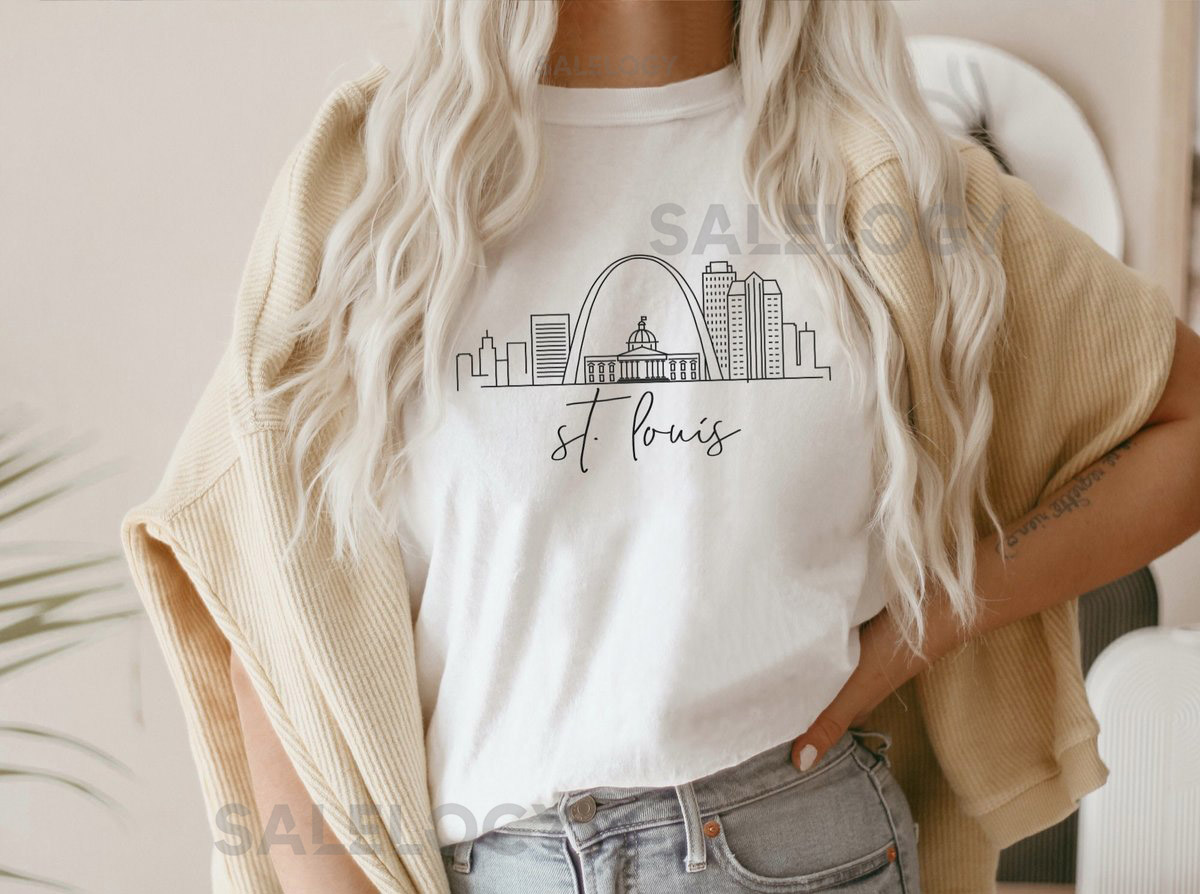 St Louis T Shirt Missouri Shirt St Louis Skyline Shirt St Louis Art Soft Crewneck Tee_504