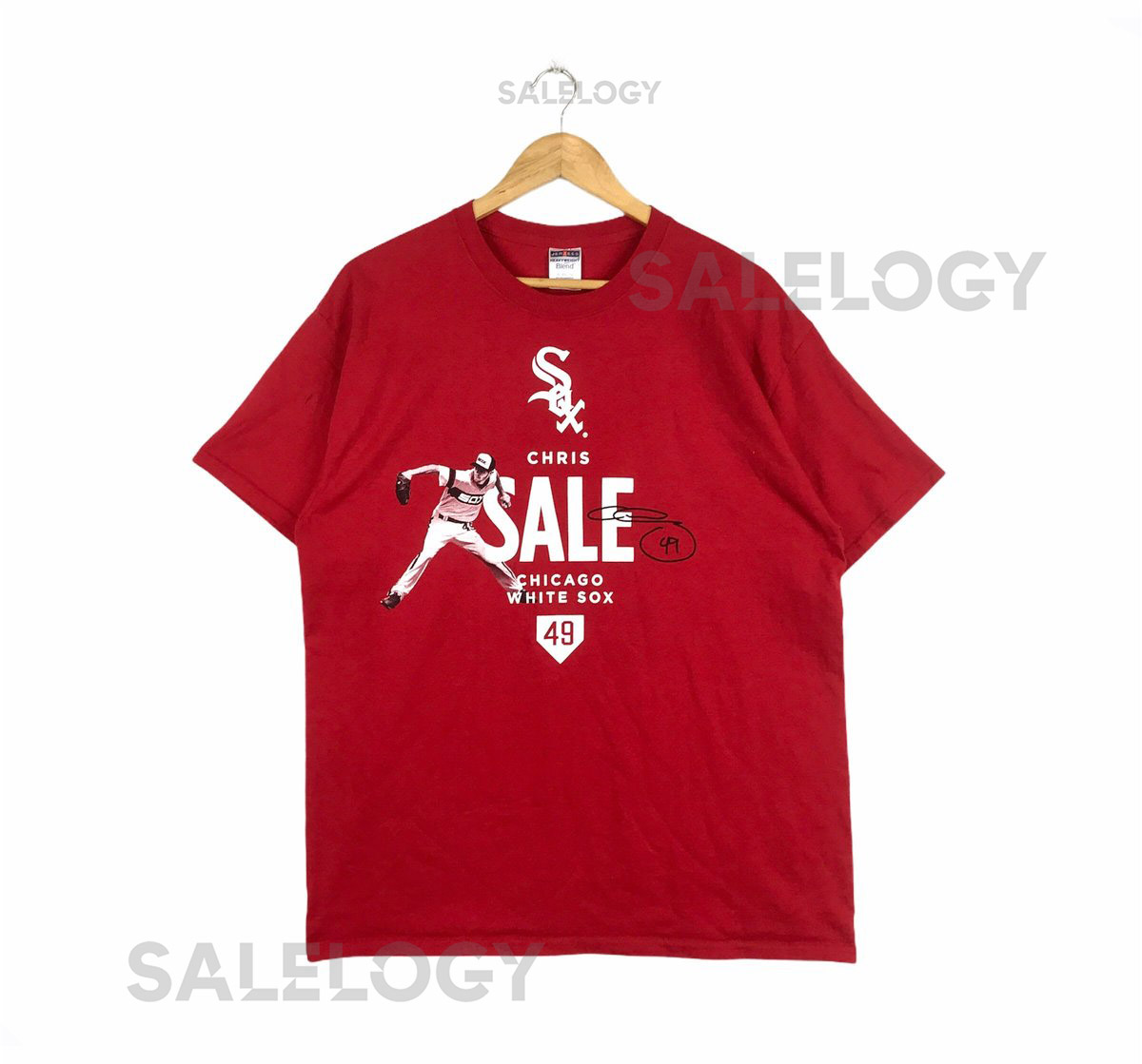 Major League Baseball One Of The Key Player CHICAGO WHITE SOX Chris Sale T-Shirt Red Colour Extra Large Size_594