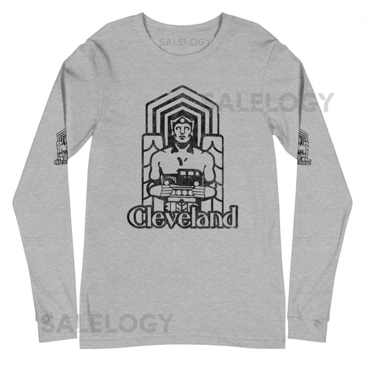 Vintage Unisex Cleveland Baseball Long Sleeve Tee_552