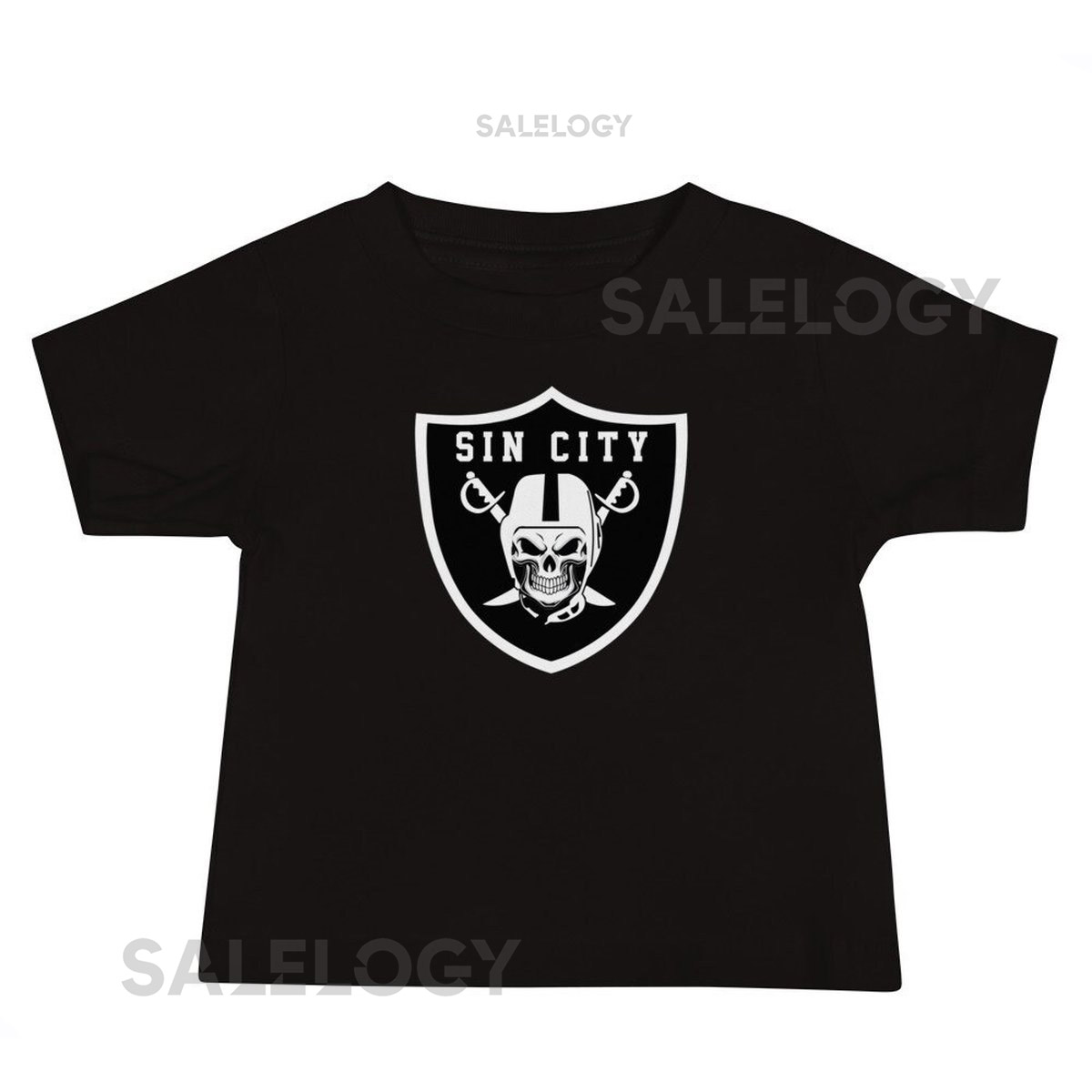 Sin City Raiders Skull Shield Baby Tee_739