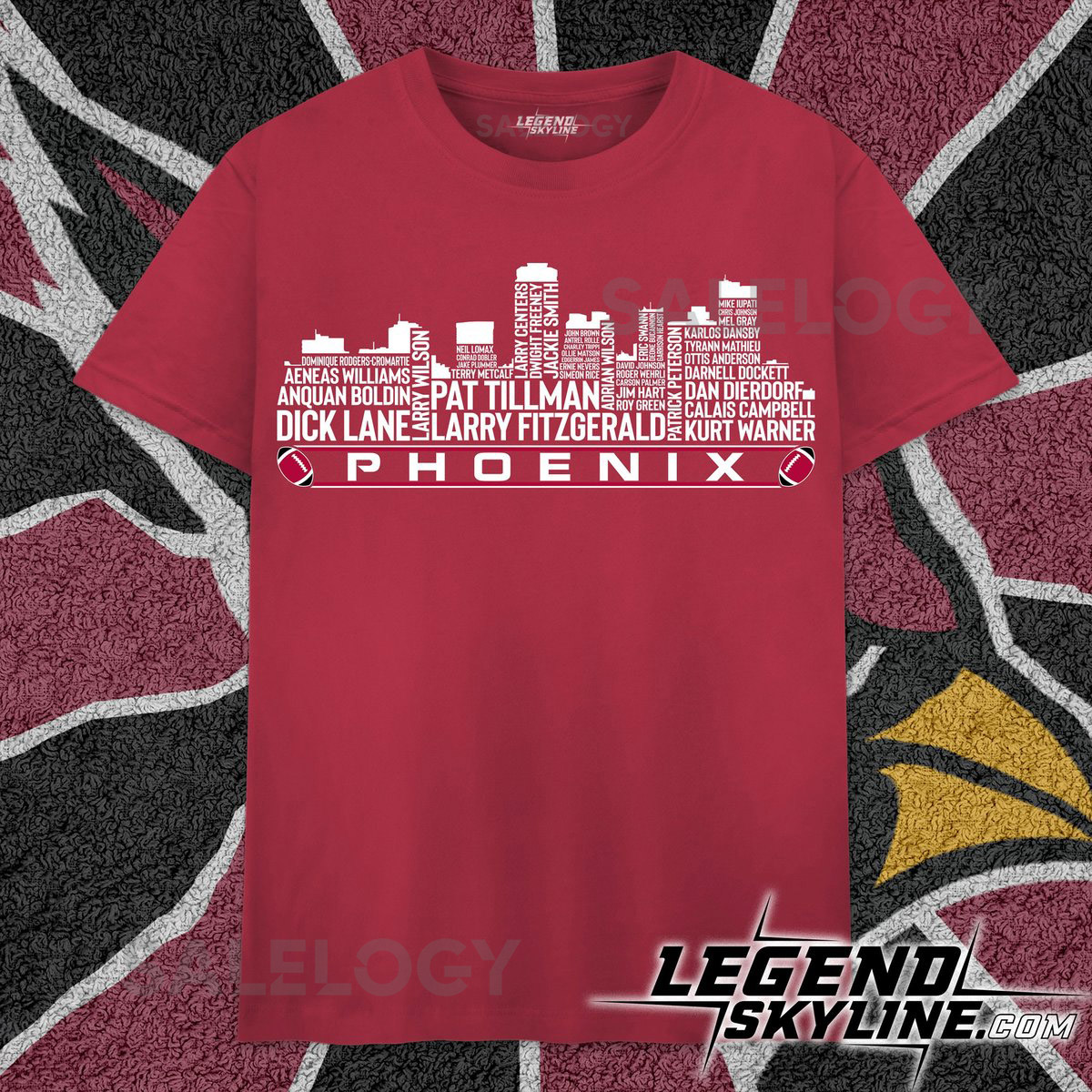 Arizona Football Greatest Of All Time Team Legends Phoenix Skyline Shirt_69