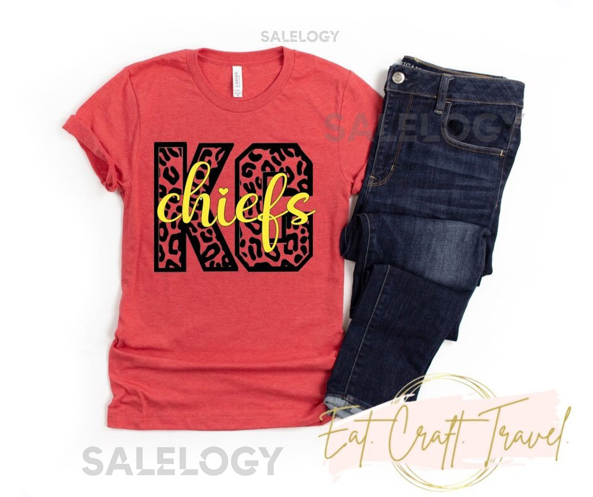 KC Chiefs RedBlack Leopard T-Shirt_401