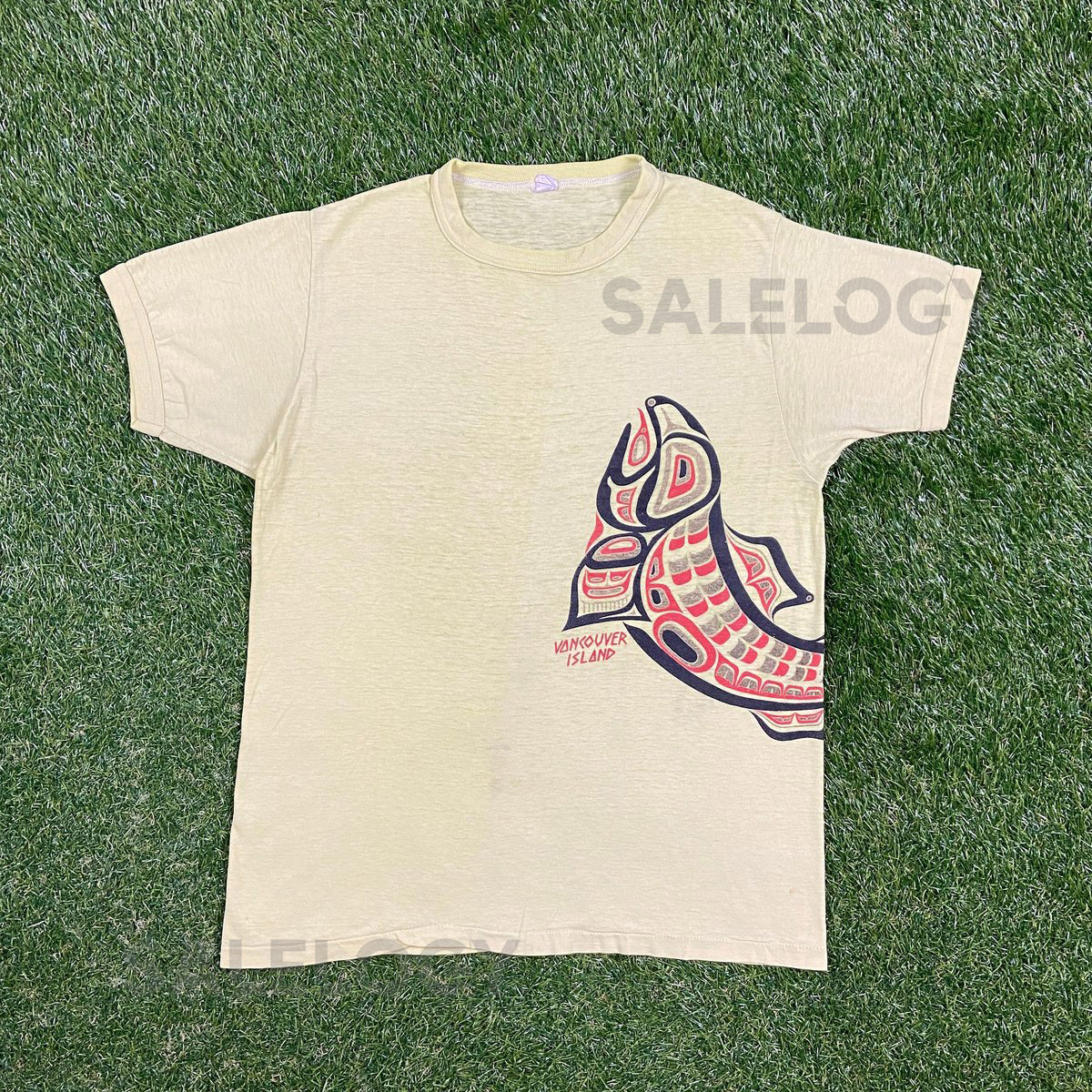 Vintage Vancouver Island T Shirt Tee Harvey Wood Size Large L British Columbia BC Canada 1980s 80s_554