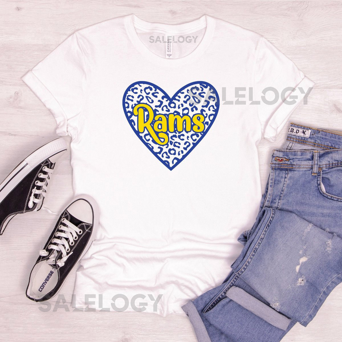 Rams Leopard Heart Football Shirt Ram Women Shirt Rams Merch T-Shirts Rams Rams T Shirt Rams Shirt Ram Shirt Ramsey Super Rams_706