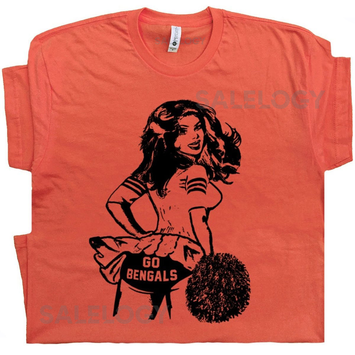 Go Bengals T Shirt Vintage Bengals Football T Shirt Retro Cheerleader T Shirt Cool T Shirts Vintage Graphic T Shirt Alternative Jersey Logo_658