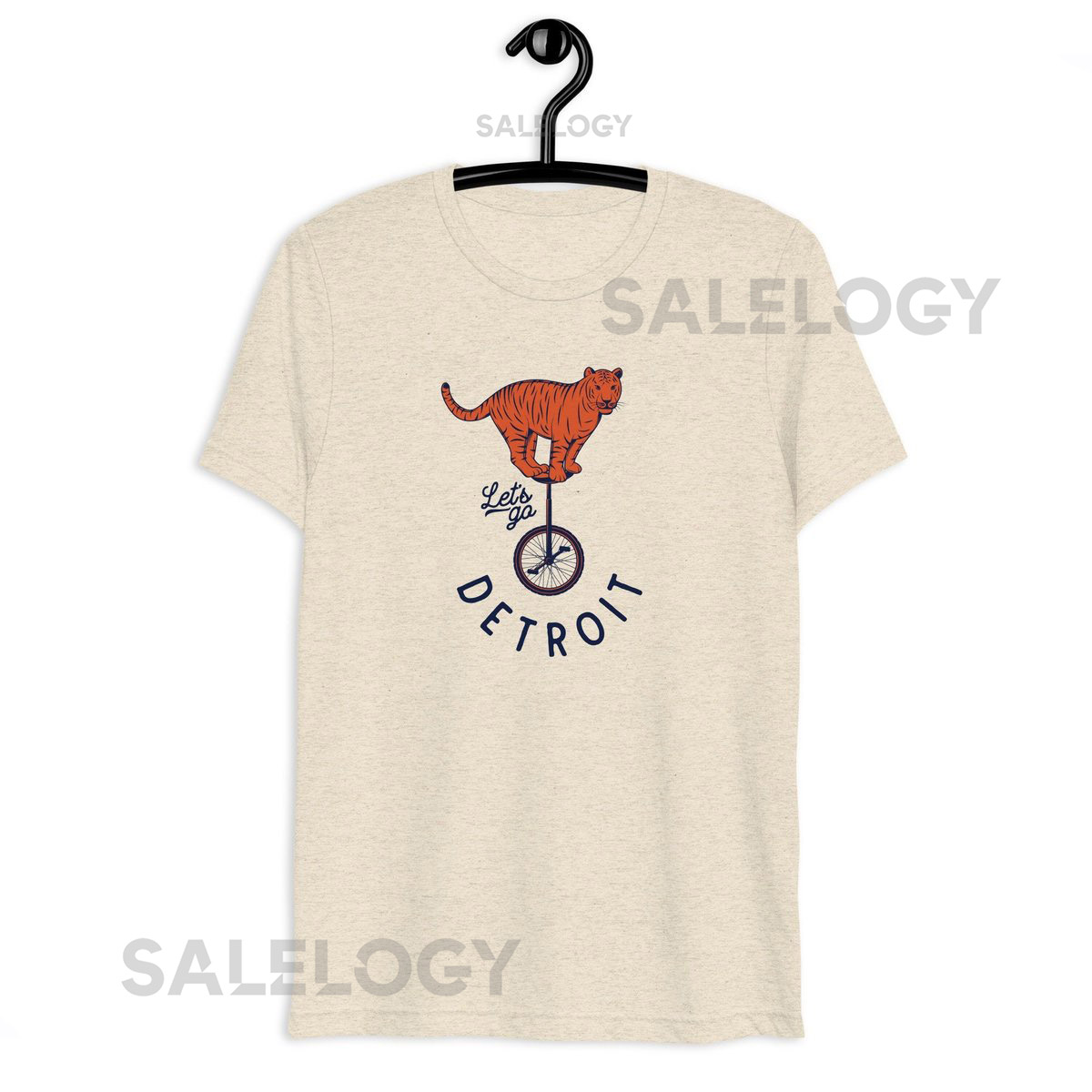 Detroit Tigers-Inspired Vintage Unicycle Short Sleeve T-shirt Detroit Baseball_263