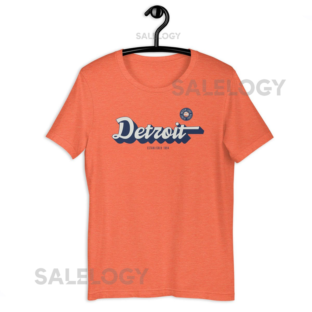 Detroit Tigers-Inspired Vintage Short-Sleeve Unisex Orange T-shirt_261