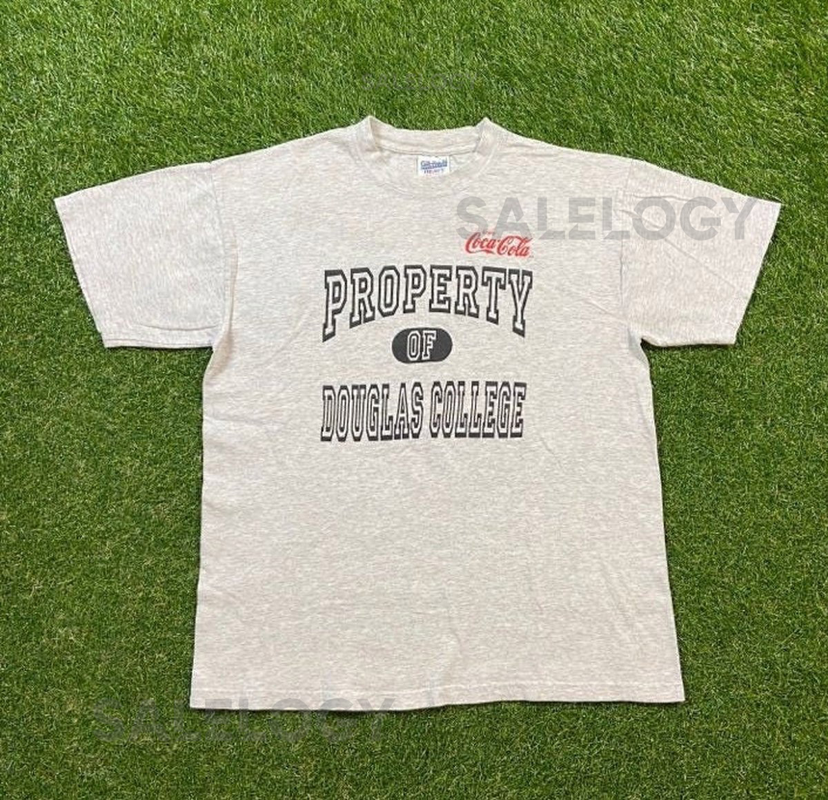Vintage Property of Douglas College T Shirt Tee Gildan Size Large L Coca Cola British Columbia Vancouver Canada 1990s 90s_521
