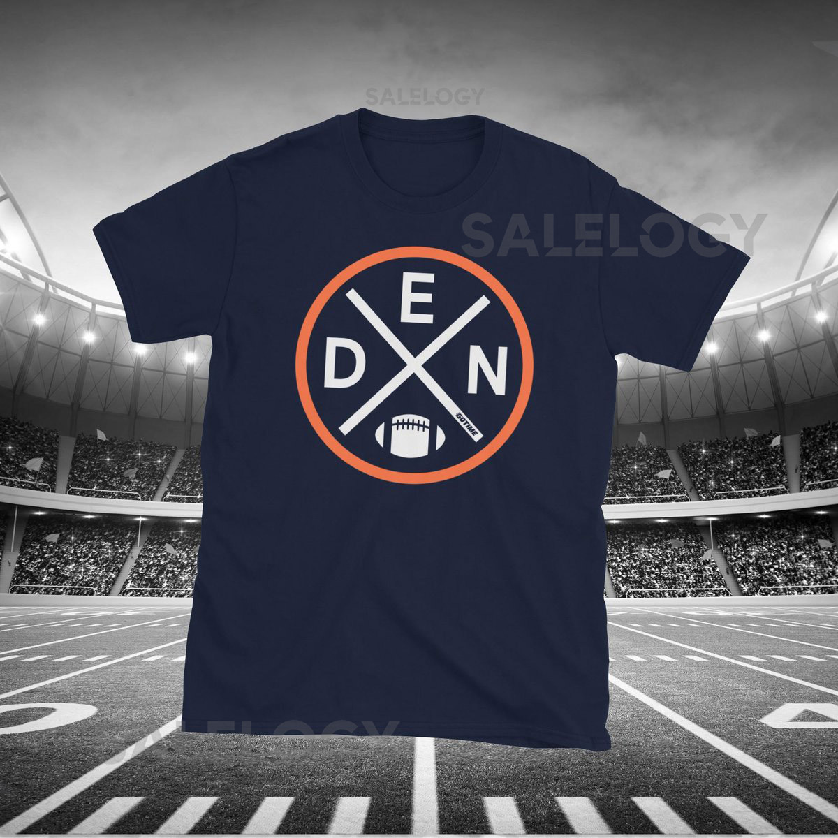 Retro Denver Football Emblem Vintage DEN T-Shirt_439