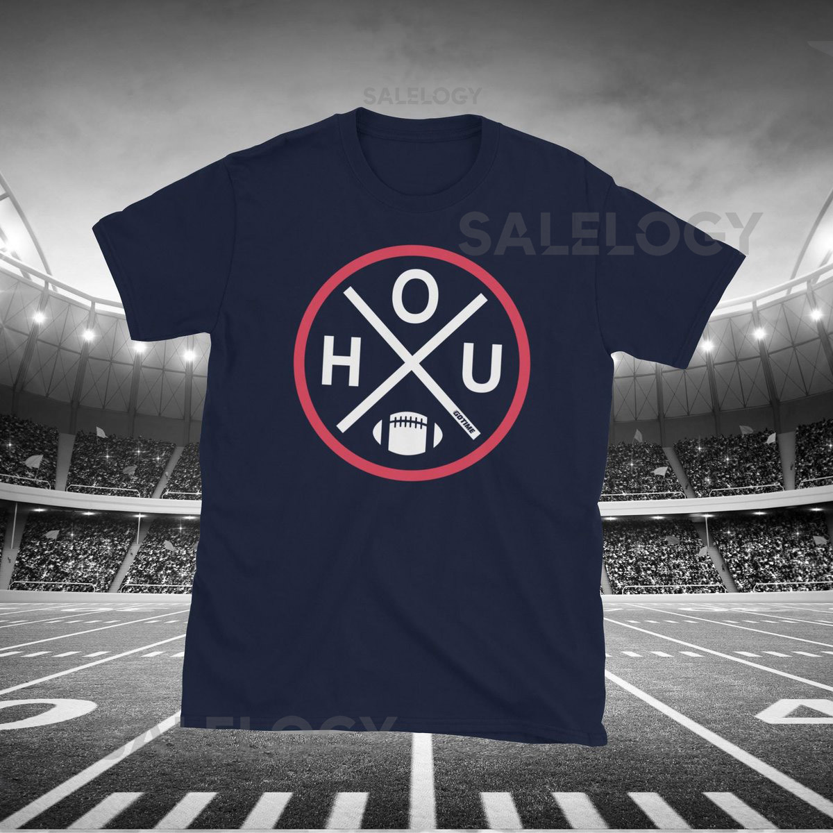 Retro Houston Football Emblem Vintage HOU T_798