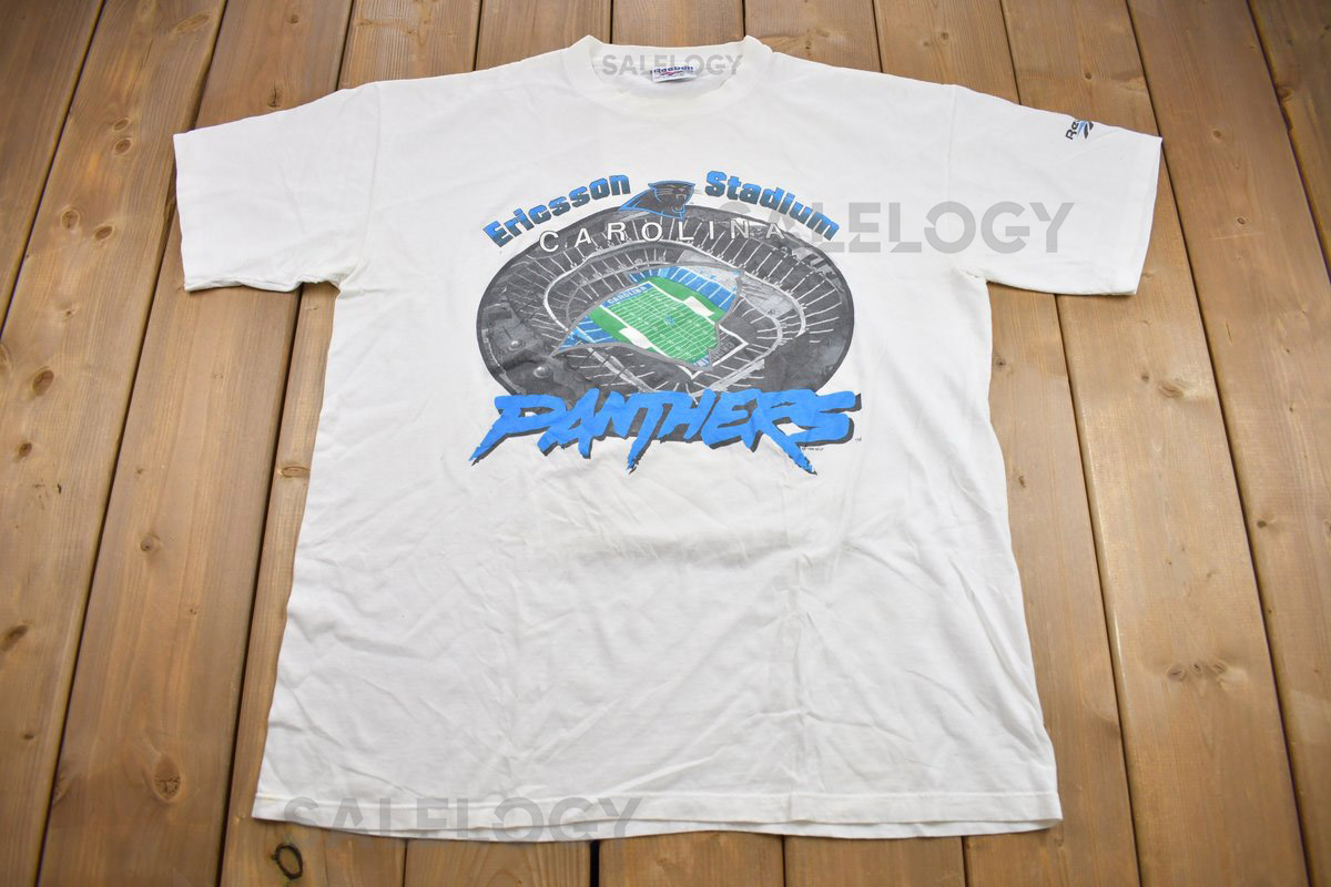 Vintage 1990s NFL Carolina Panthers Graphic T-Shirt Reebok Tee Made In USA American Football NFL 90s Streetwear Sportswear_897