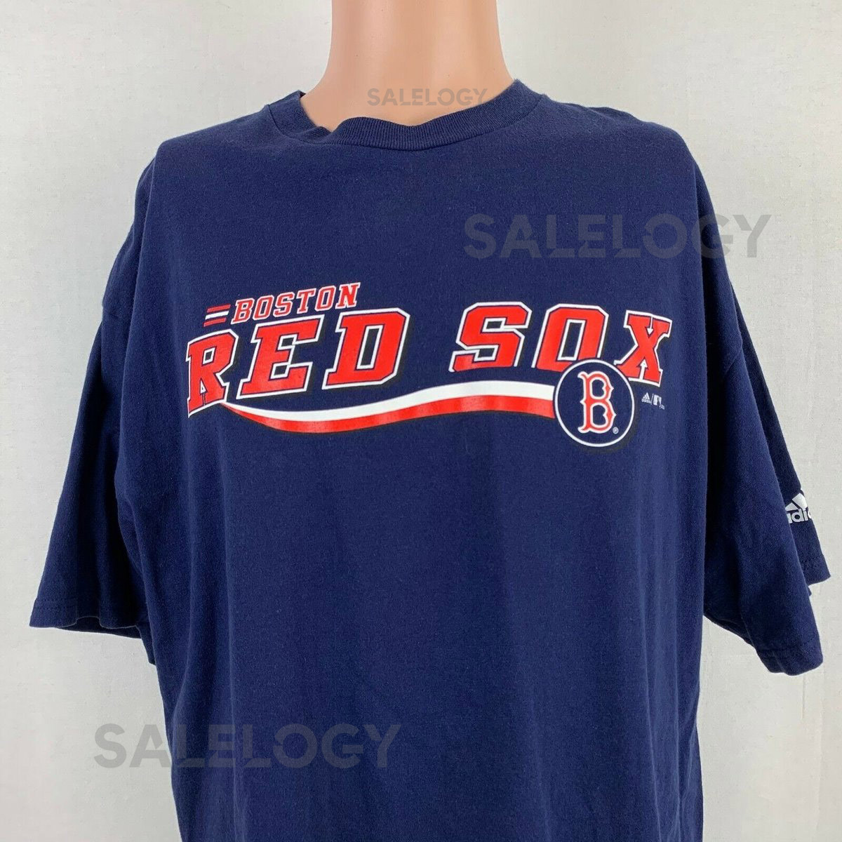 Adidas Boston Red Sox T Shirt Vtg MLB Baseball Blue 2004 Size Large_15