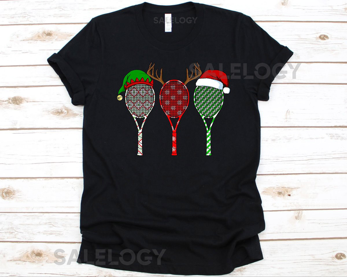 Tennis Racket Christmas Shirt Christmas Gift December 25th Tennis Racket Design Tennis Ball Lawn Tennis Player Tennis Lovers Shirt_566