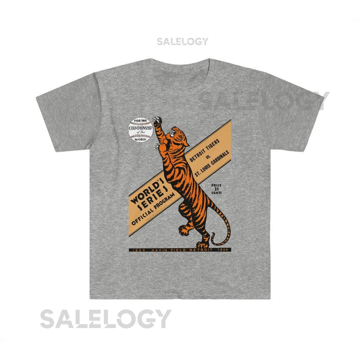 1934 Vintage Cardinals - Tigers Baseball World Series - Softstyle T-Shirt_1