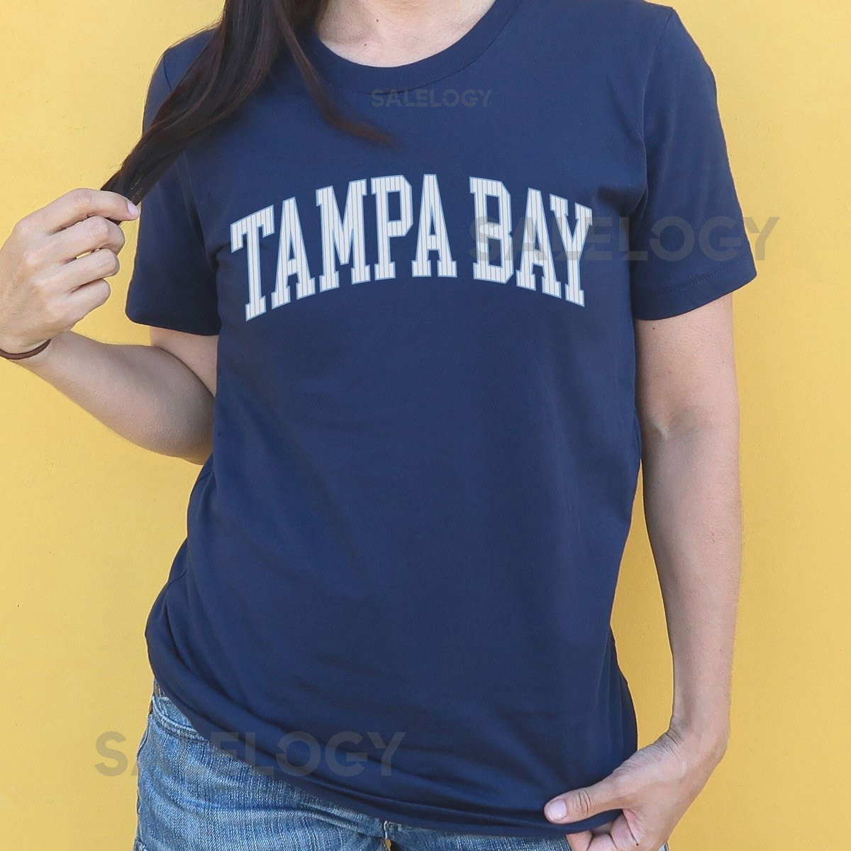Tampa Bay Florida Baseball Pin Stripe Navy Unisex Men's and Women's T-Shirt_175