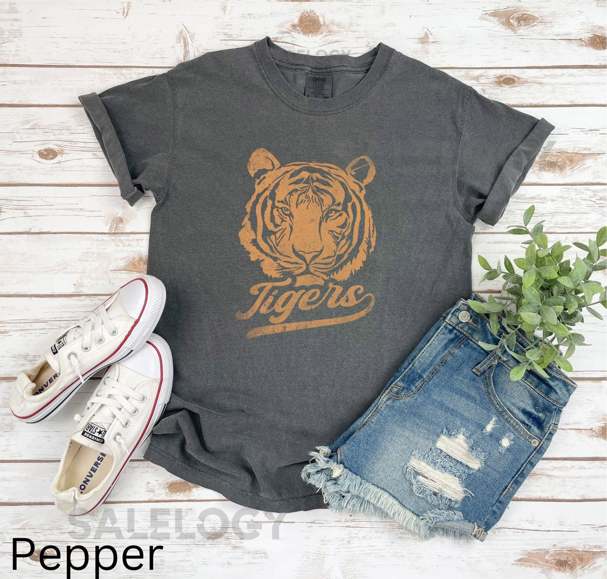 Tigers softball baseball football game day shirt Yellow COMFORT COLORS Unisex Tee T-Shirt_807