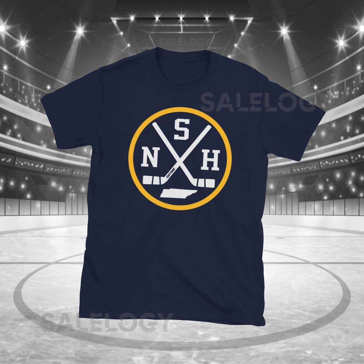Retro Nashville Hockey Emblem Vintage NSH T Shirt_428