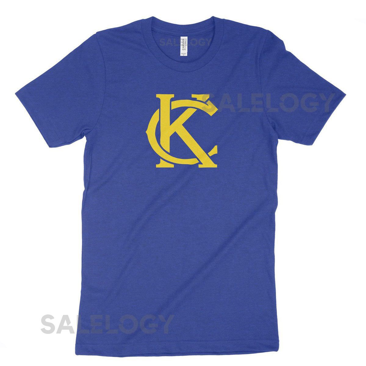 Hometown KC Luv Royals Tee New KC Logo Gold Text Royal Blue Shirt_310