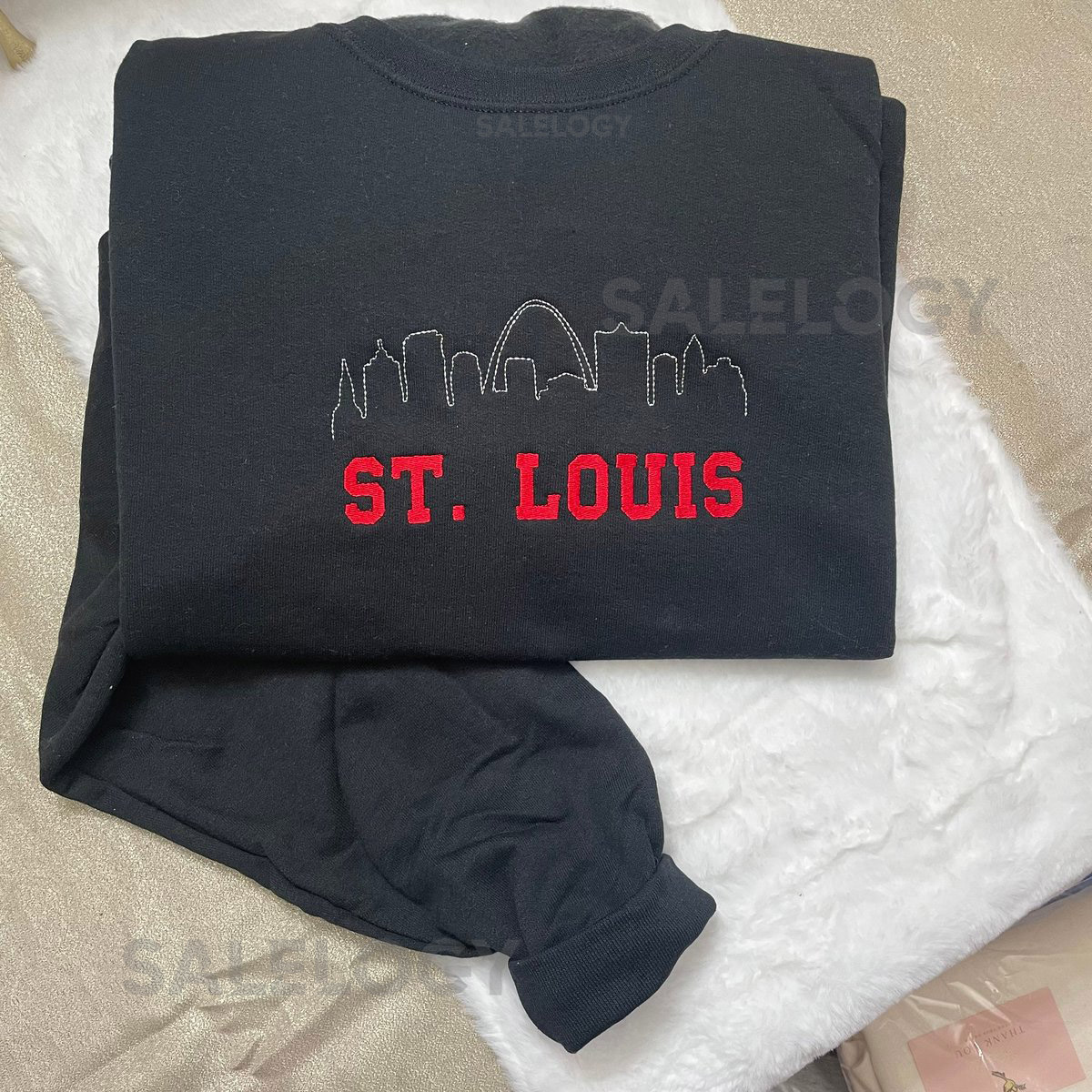 Embroidered Saint Louis Sweatshirt City Skyline Crewneck_154