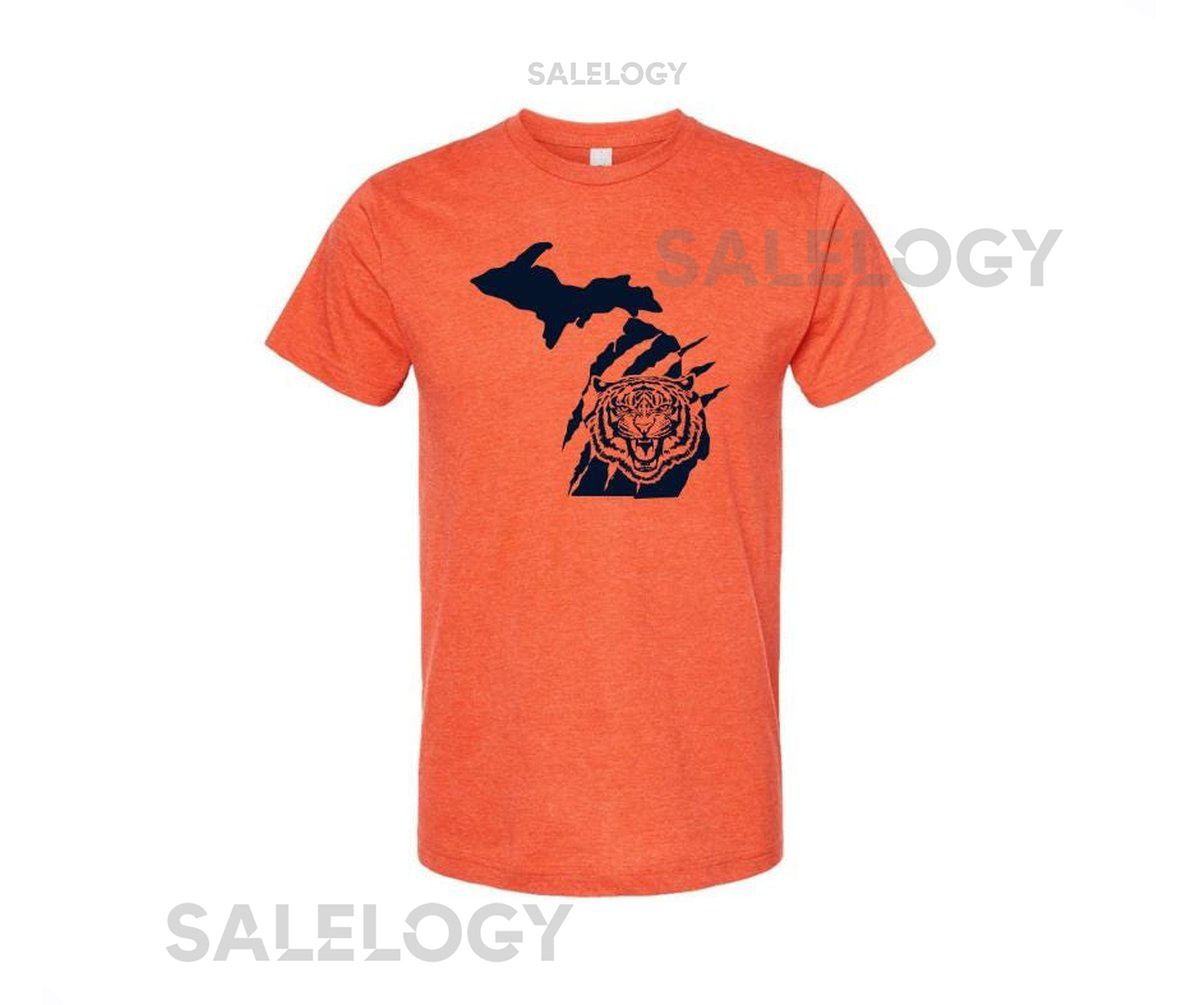 Michigan Tigers Tshirt- Detroit- Baseball- Tiger Fans- Tiger Baseball- Baseball shirt- Michigan Made_563