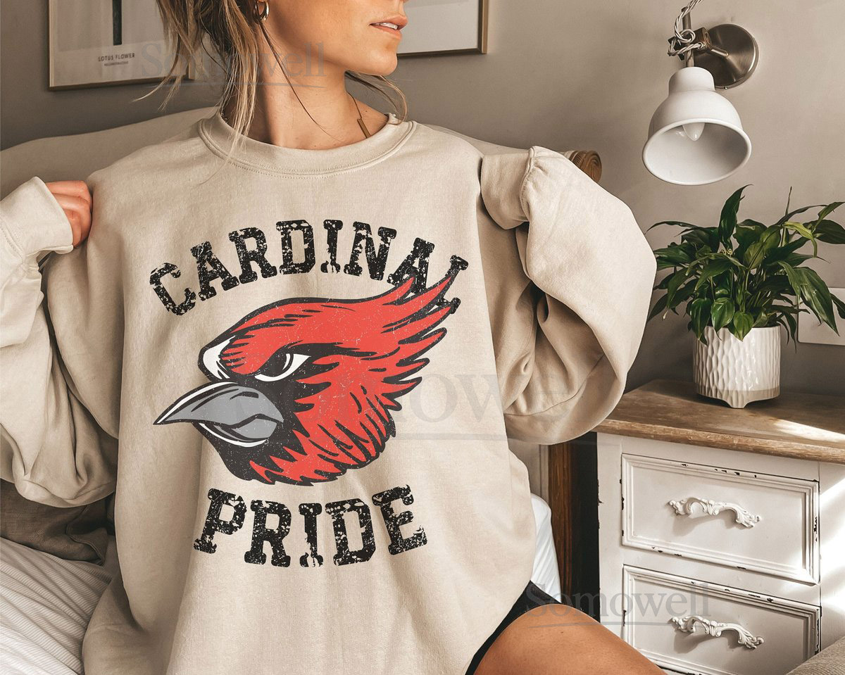 Cardinals SweatShirt Cardinals Football Cardinal Pride Cardinal Mascot Shirt School Spirit Shirt Cardinals School Spirit Wear_308