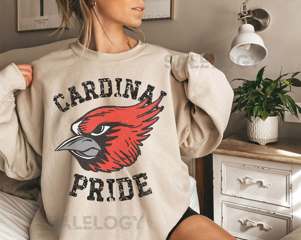 Cardinals SweatShirt Cardinals Football Cardinal Pride Cardinal Mascot Shirt School Spirit Shirt Cardinals School Spirit Wear_308