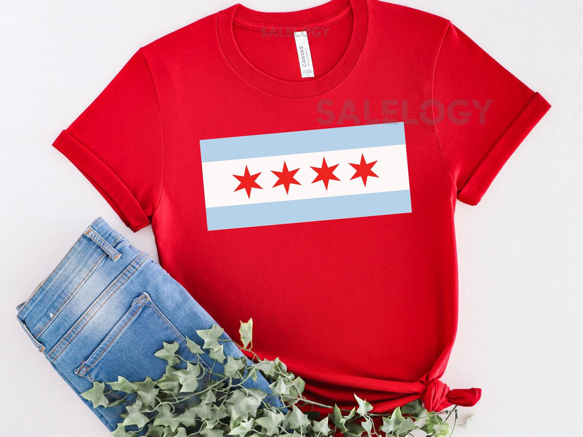 Chicago Flag T-Shirt Windy City Pride Unisex Illinois Tee_186