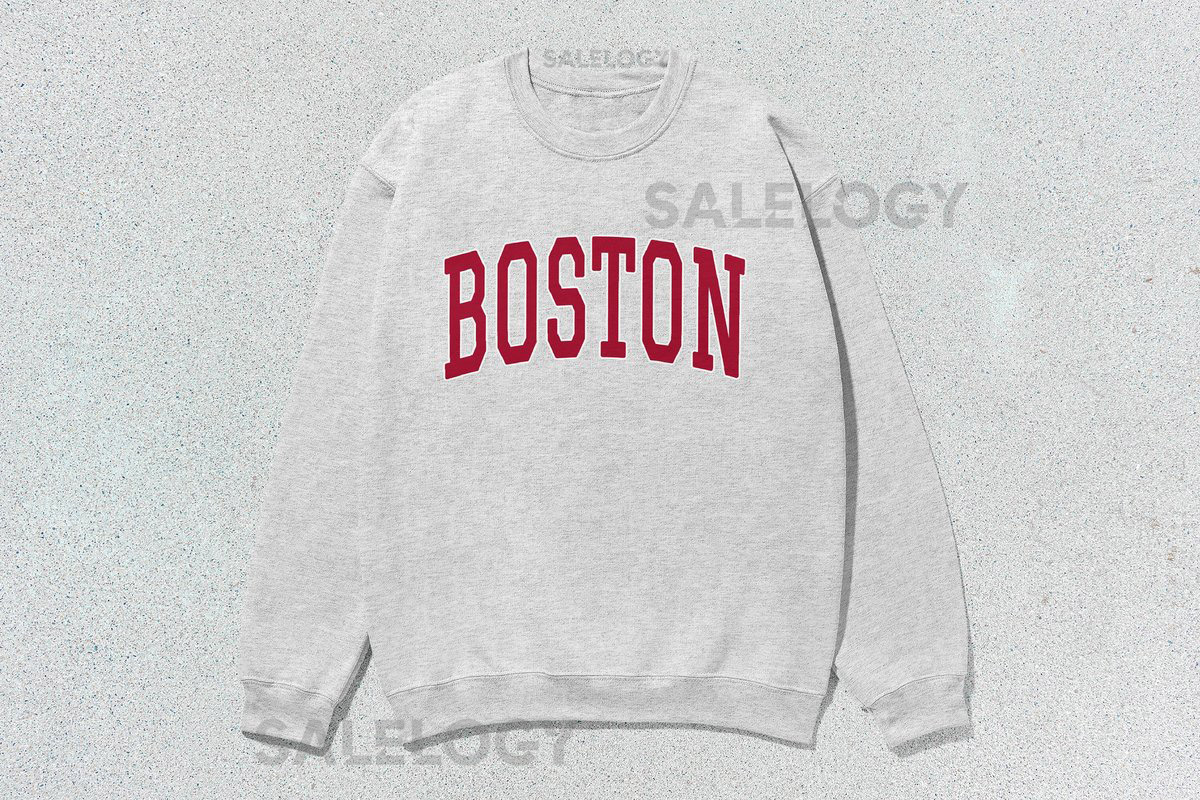 Boston Sweatshirt Collegiate Crewneck Sweater Unisex Red_223