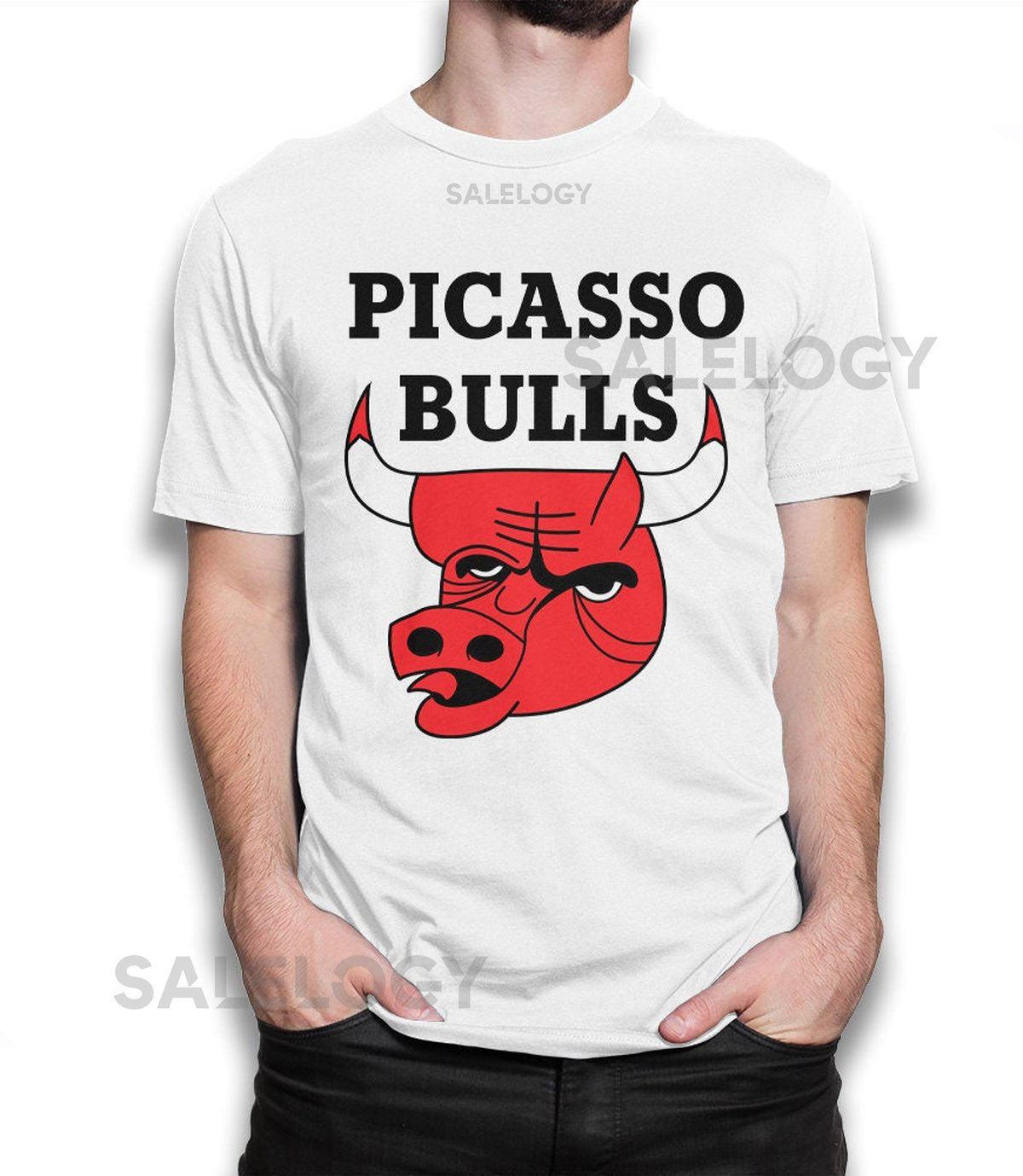 Picasso Bulls Funny T-Shirt 100 Cotton Tee Men's Women's All Sizes wr-110_68
