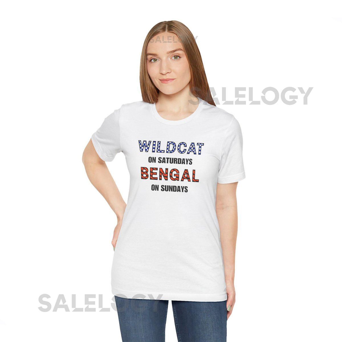 Kentucky UK Wildcat and Cincinnati Bengal Unisex Jersey Short Sleeve Tee_733