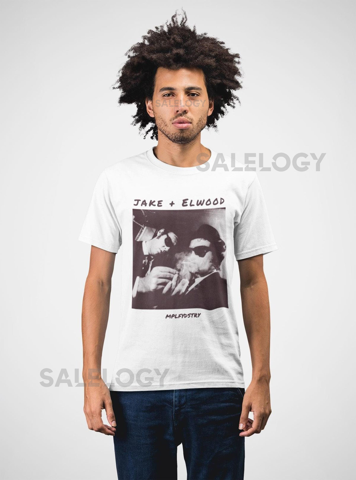 BLUES Classic Fit AmplifyDestroy Print Tee Shirt Blues Brothers Jake Elwood_52