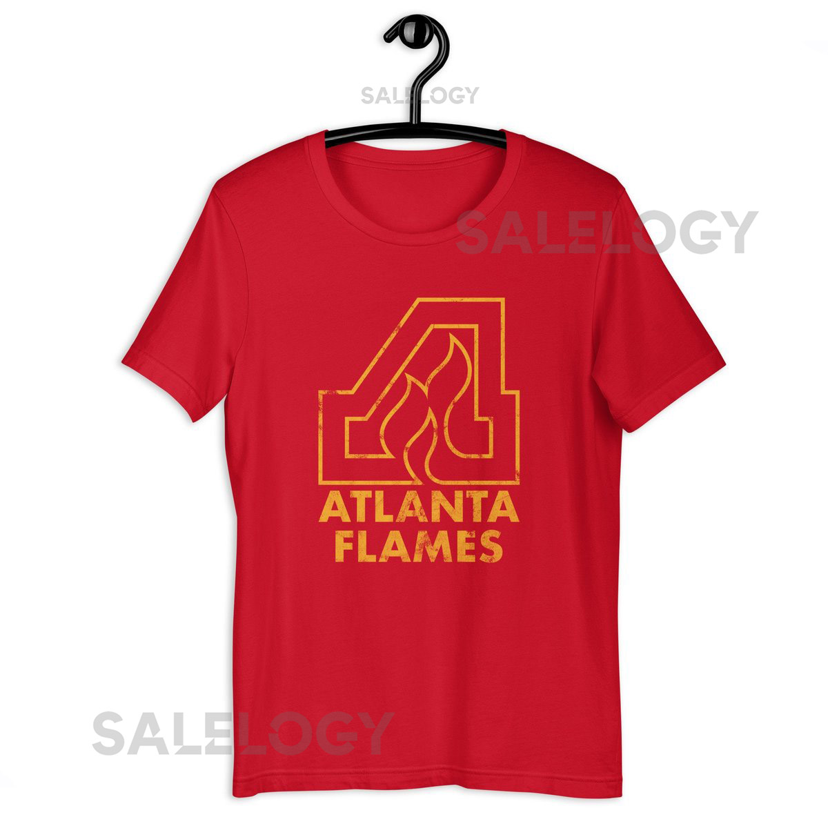 Atlanta Flames w Text Worn Distressed Logo Vintage NHL Retro Hockey T-Shirt Old Time Hockey Shirt_23