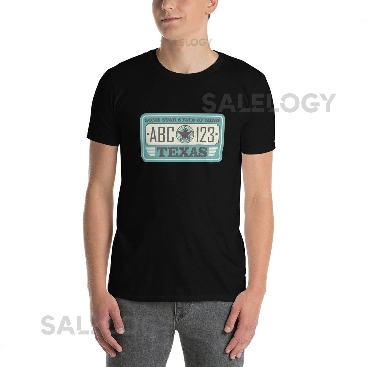 Texas License Plate Short-Sleeve Unisex T_878