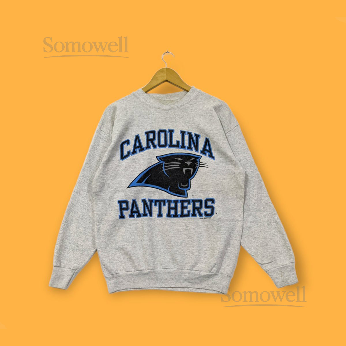 Vintage Carolina Panthers sweatshirt Carolina Panthers crewneck Carolina Panthers sweater pullover streetwear rare grey colour size large_34