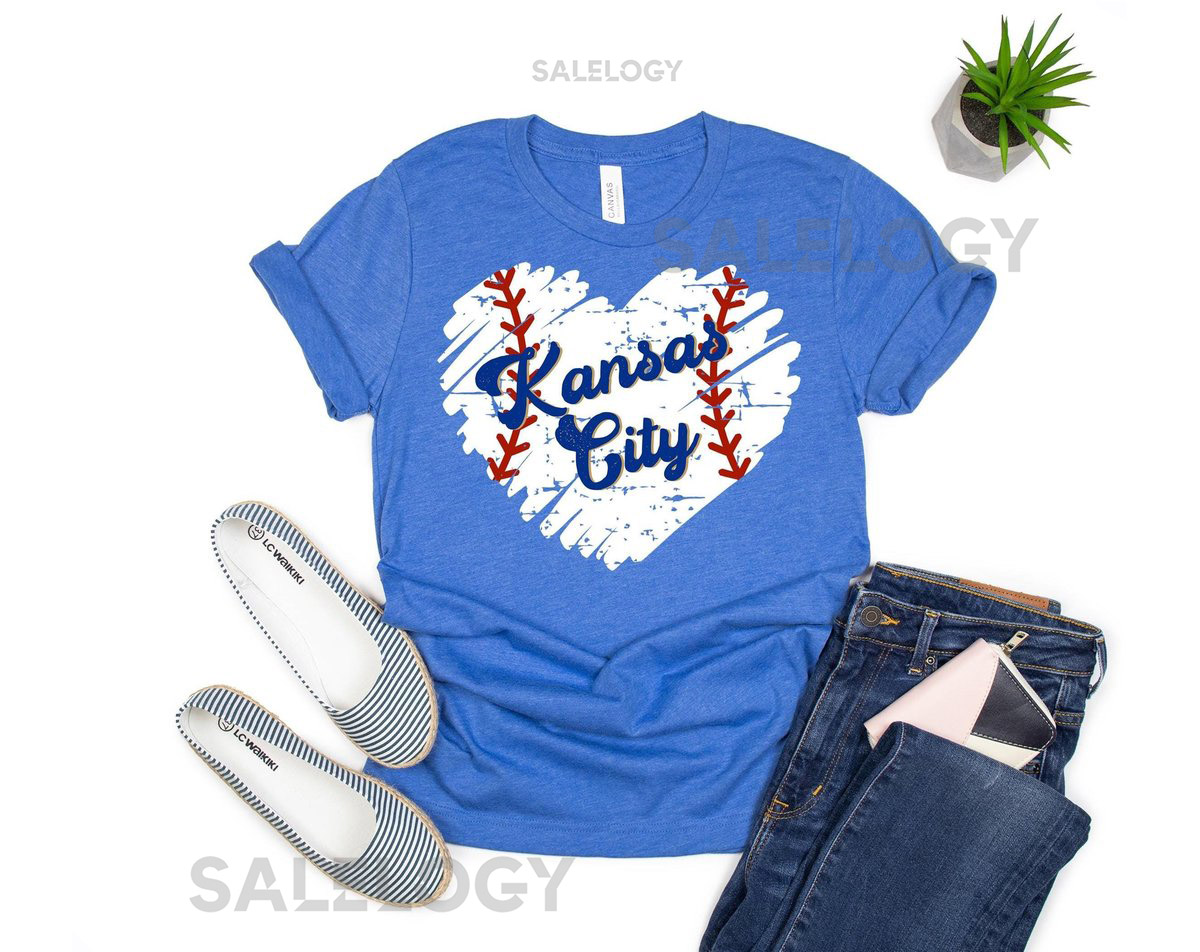 Kansas City Stitched Heart Baseball T-shirt_449