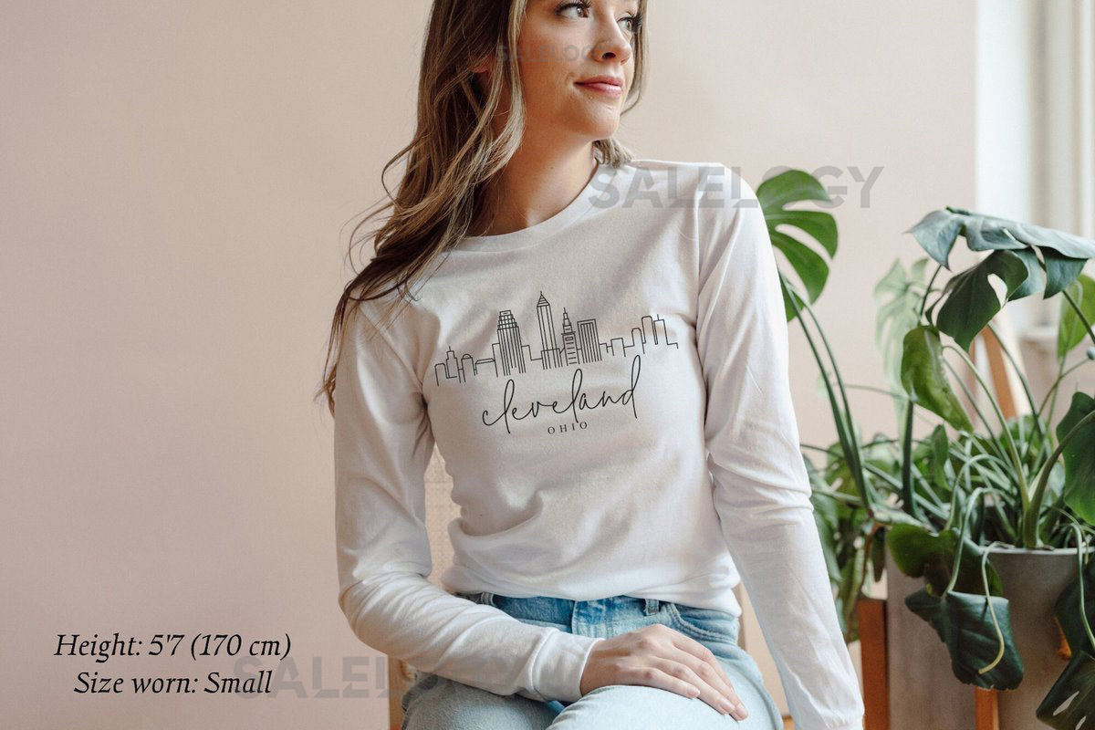 Cleveland Long Sleeve Tee Cleveland Shirt Ohio TShirt Cleveland Skyline Cleveland Skyline Art Soft Long Sleeve Tee Unisex Sizing_327