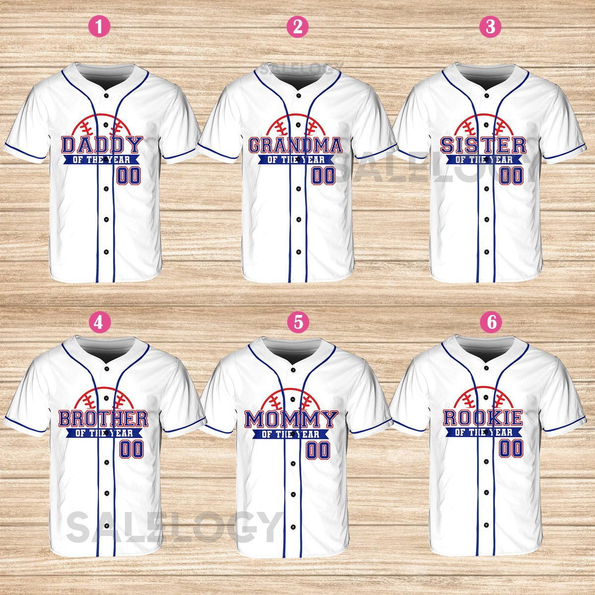 Personalized Family Of the Year Baseball Jersey Custom Name Number Shirt Rookie Of The Year Jersey Family Matching Outfits Baseball Game_94