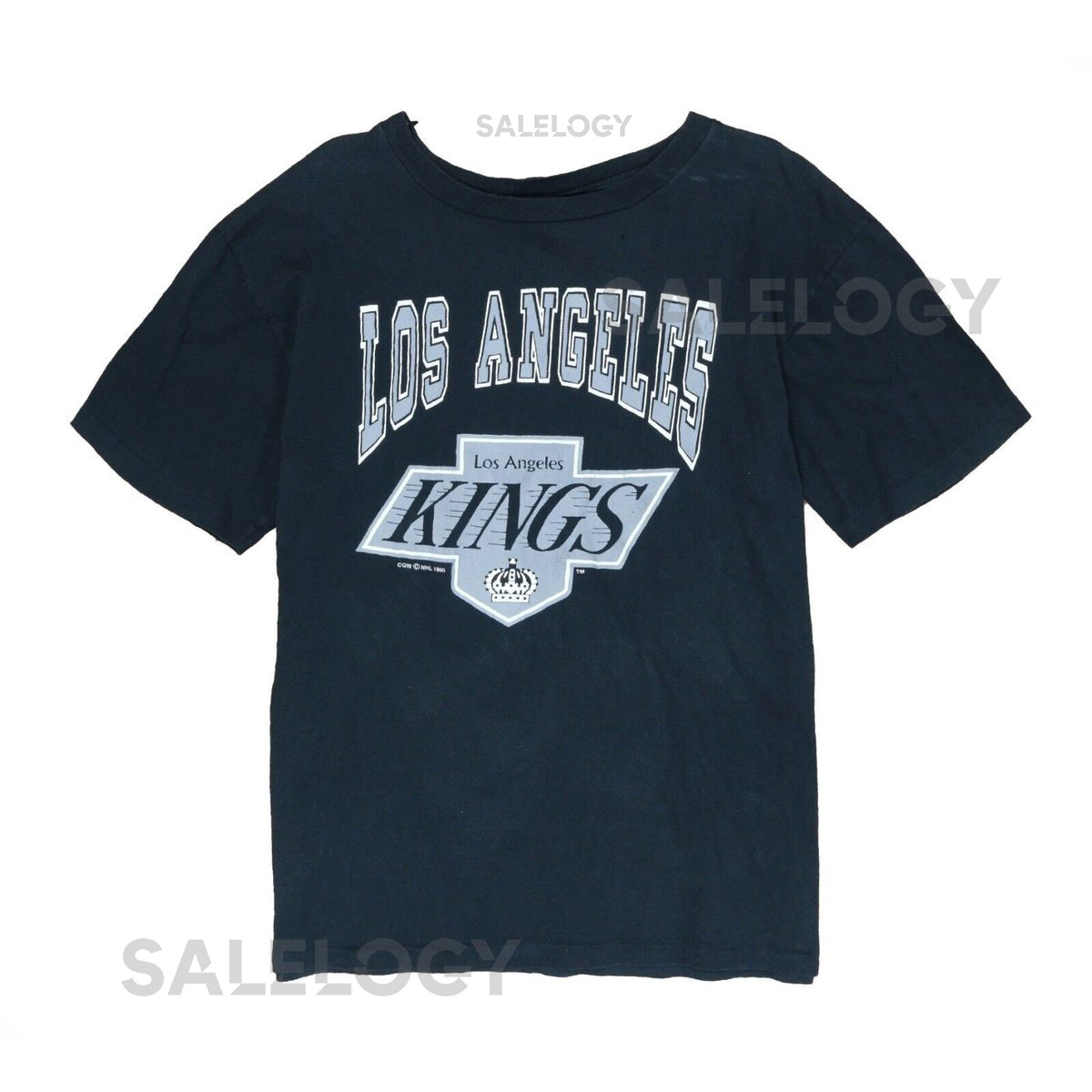 Vintage Los Angeles Kings T-Shirt Size Large Black 1990 90s NHL_430