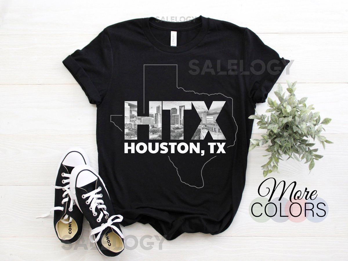 Houston Texas Map Skyline Gift T-Shirt Texas Home State Souvenir Tee Parties Costume Shirt Visit Trip Travel To Houston Present C_359
