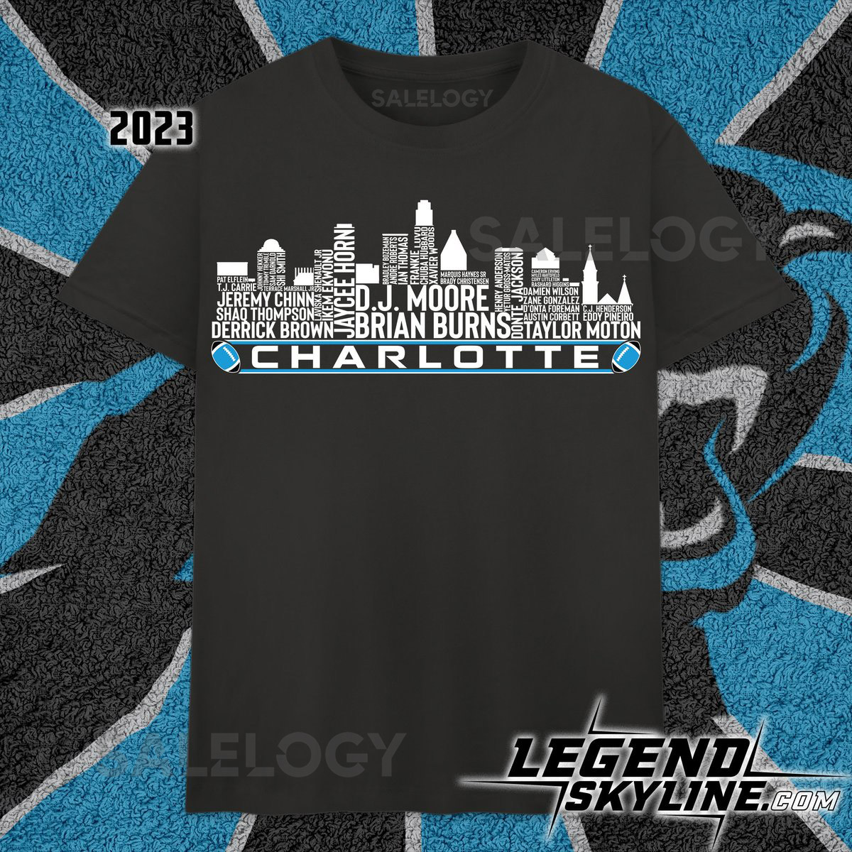 Carolina Football Team 23 Player Roster Charlotte City Skyline shirt_374