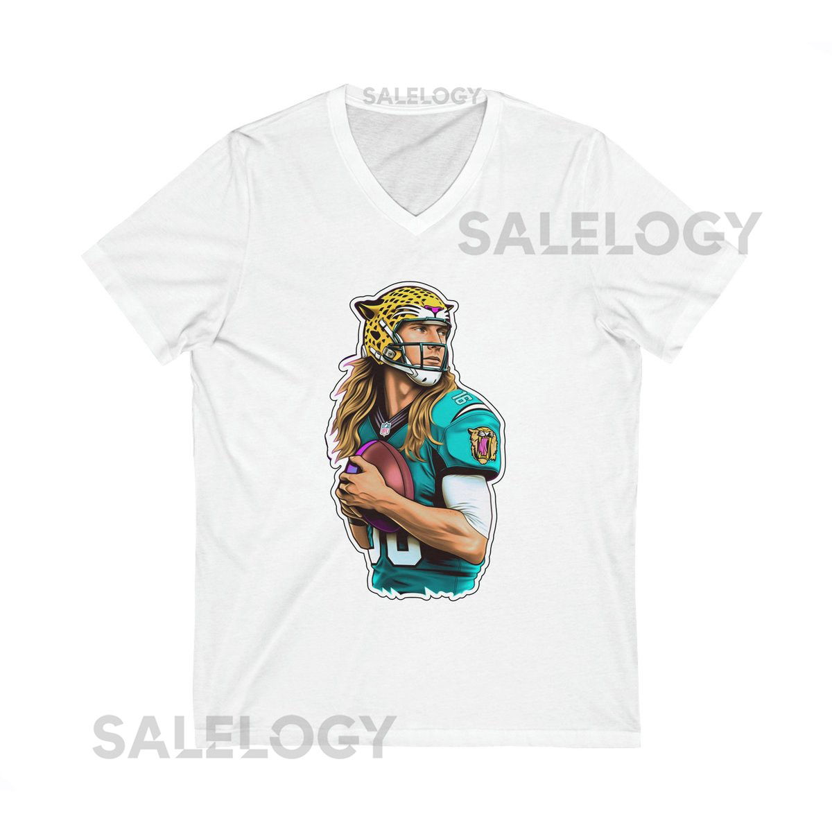 Trevor Lawrence Jacksonville Jaguars - Unisex Jersey Short Sleeve V-Neck Tee - Lets Go Jags D_911