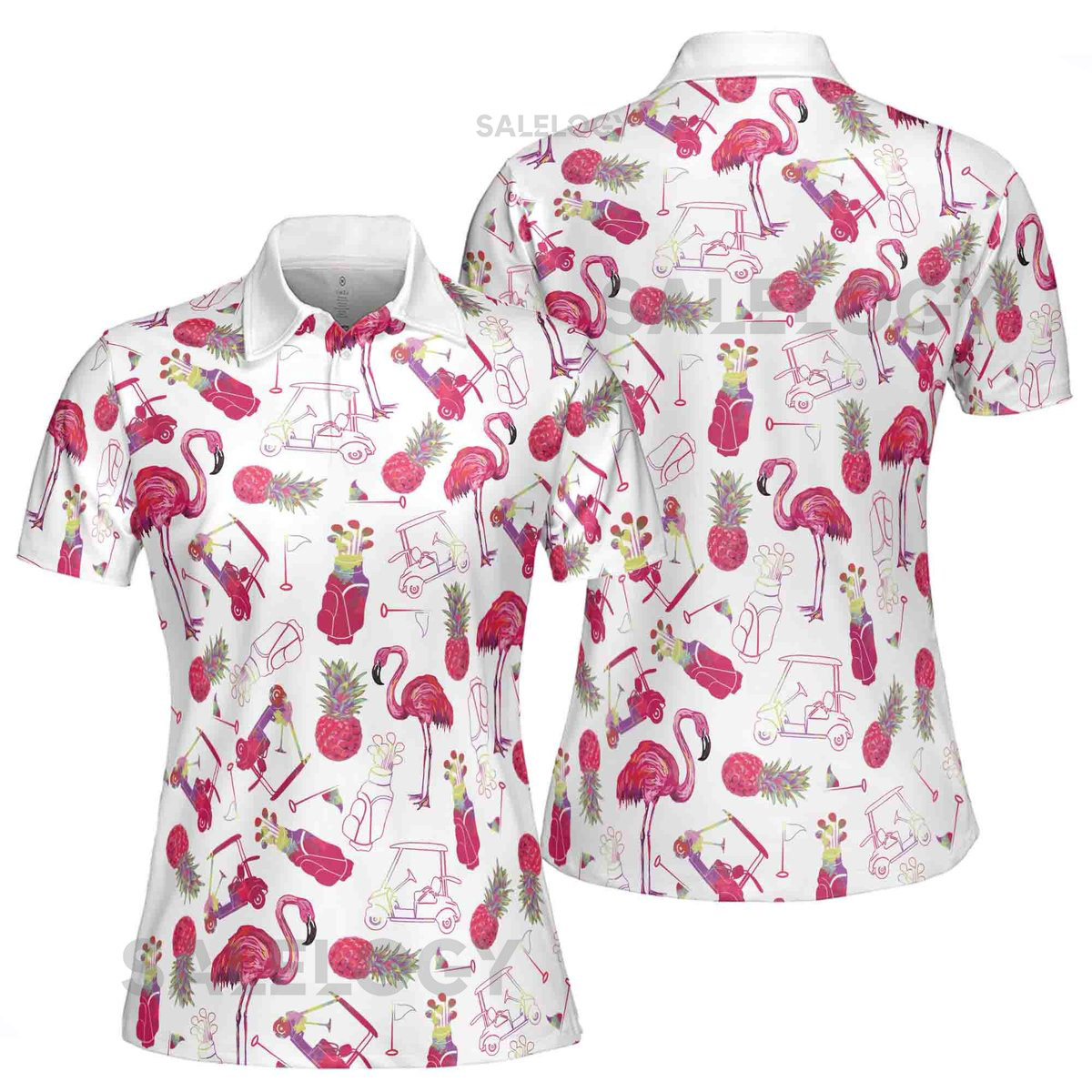 Flamingo And Golf Summer Women 3D Polo Shirt Size S-5XL_475