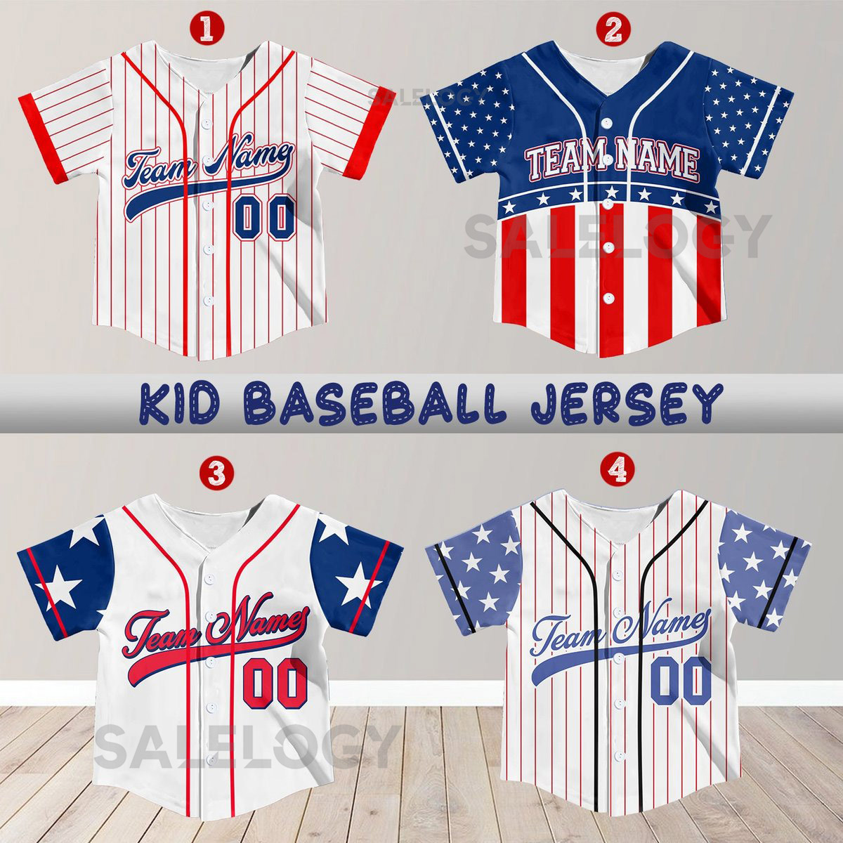 Personalized USA Kid Baseball Jersey Custom Team Name Youth Baseball Shirt American Flag Baseball Jersey For Baseball Fans Lovers_718