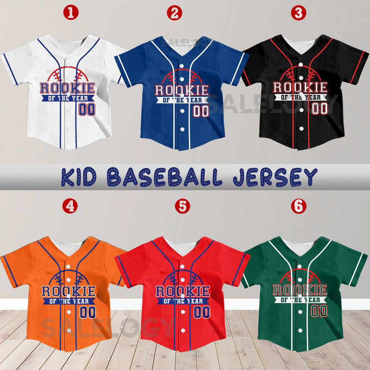 Personalized Rookie Of the Year Kid Baseball Jersey Custom Name Number Youth Baseball Shirt Rookie Of The Year Jersey For Baseball Fans_328